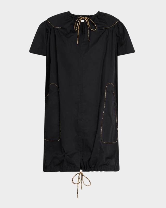 Dattia Short-Sleeve Mini Peasant Dress